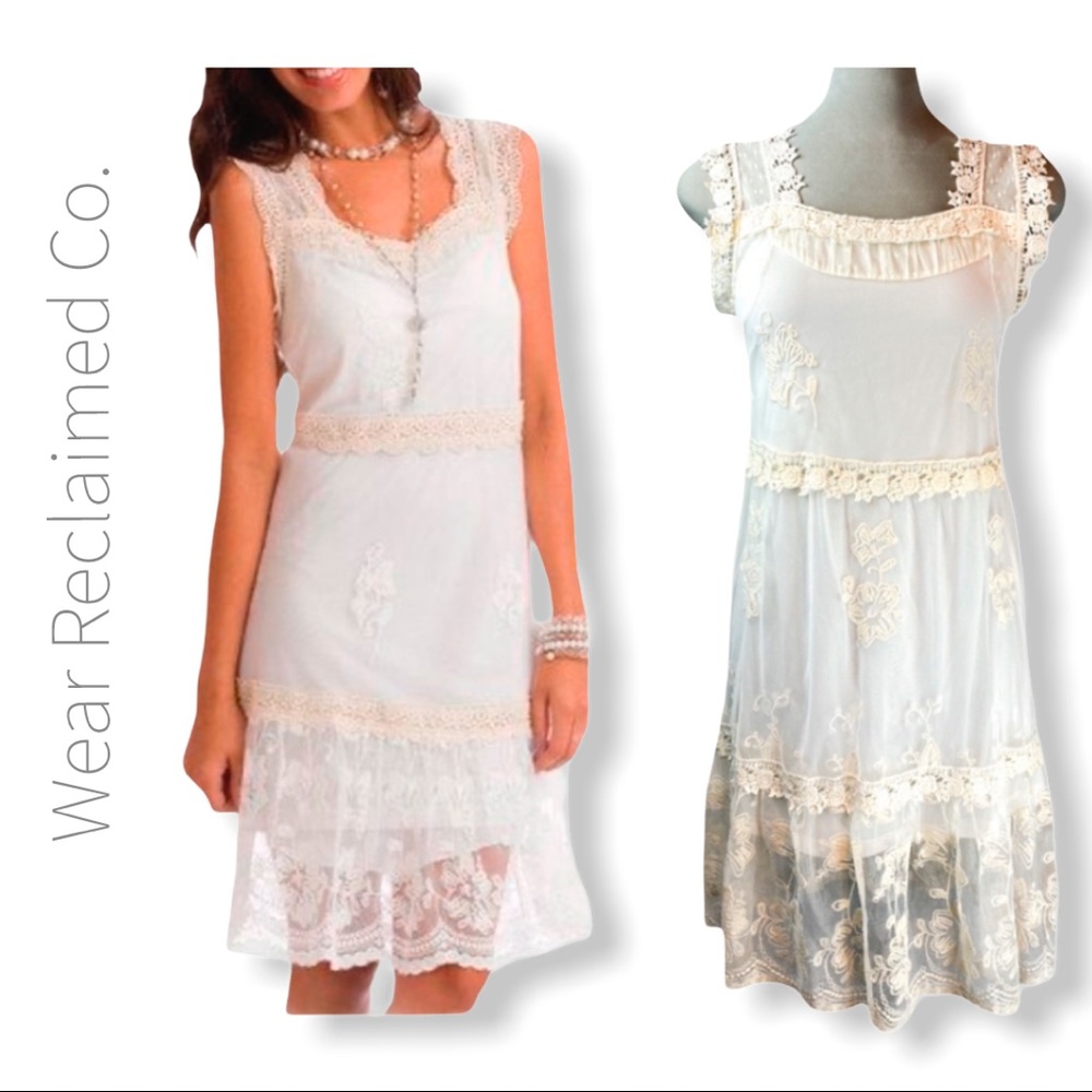 NWT RU Lined Lace Boho Festival Midi Dress